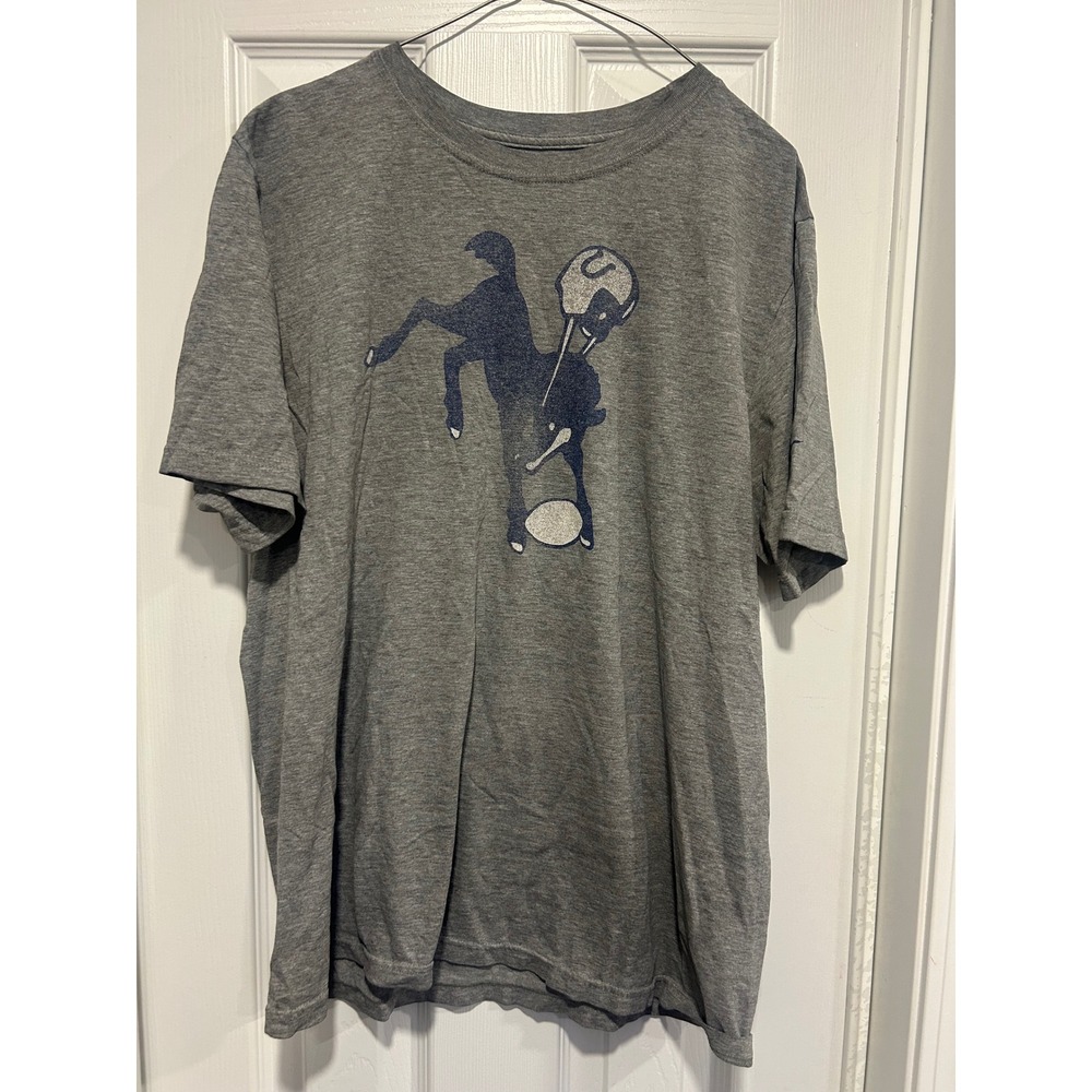 Nike Indianapolis Colts T Shirt Mens Large Gray Bucking Horse Graphic NFL Tee